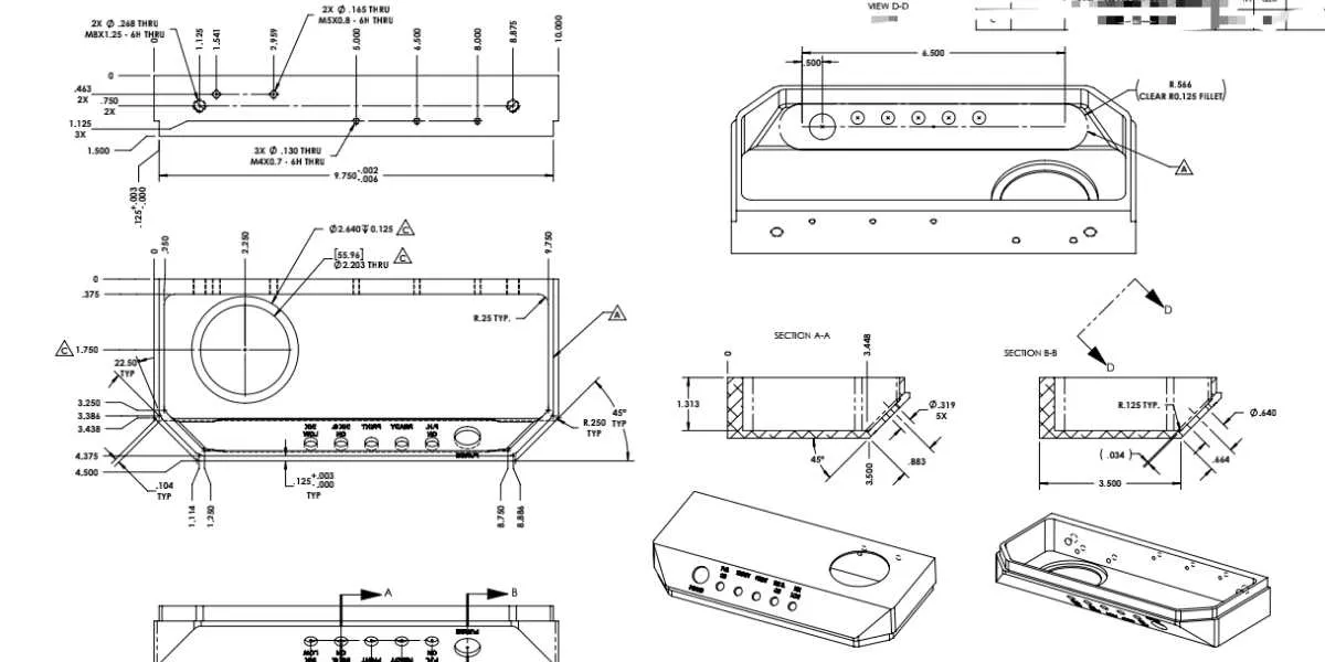 custom cnc parts drawing