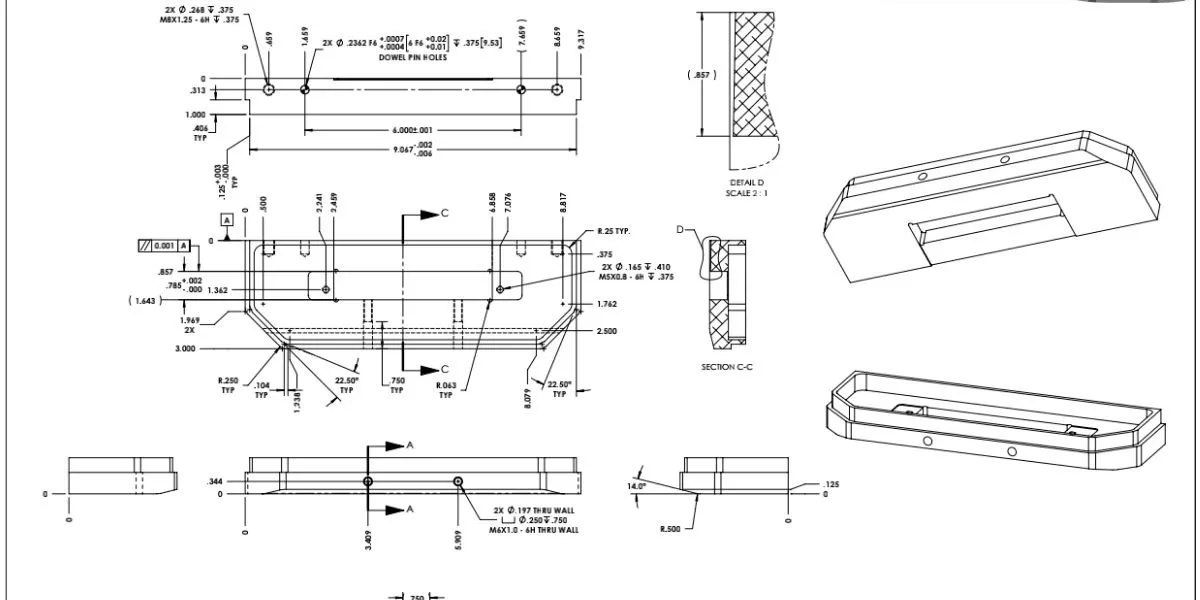 custom steel parts drawing