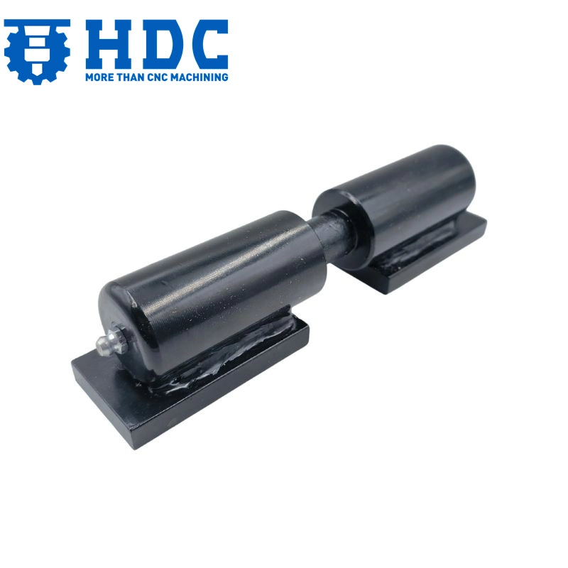 heavy duty industrial black weld on barrel hinges for trailer gate or ramp 01