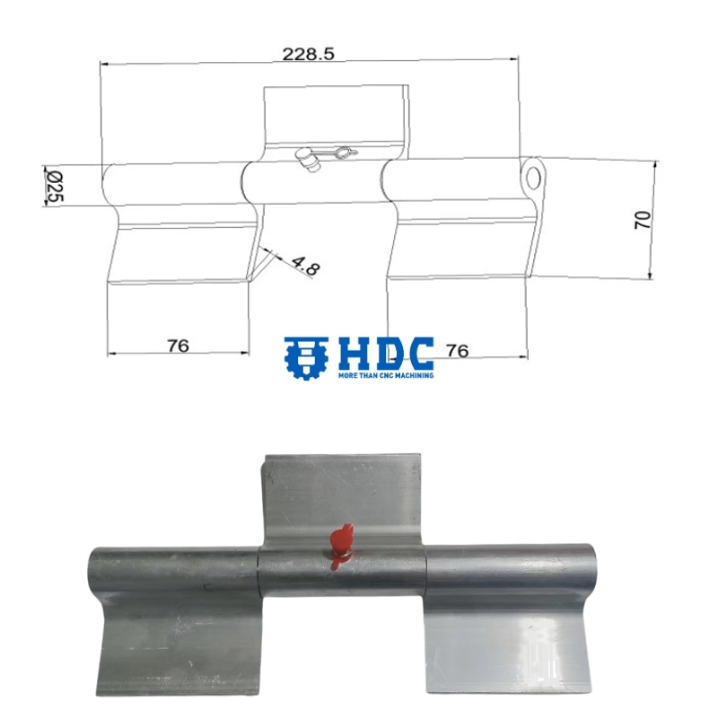 Hochleistungs-Rampentürscharnier aus Edelstahl, Stahl und Aluminium zum Anschweißen 05