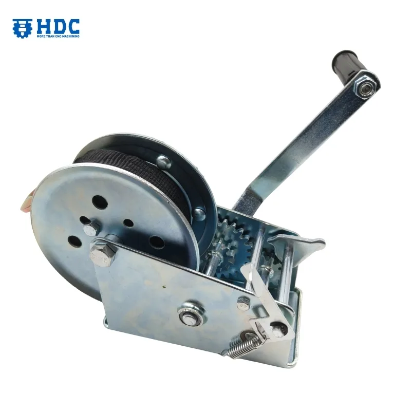 trailer parts single speed hand winches with rope or strap 02