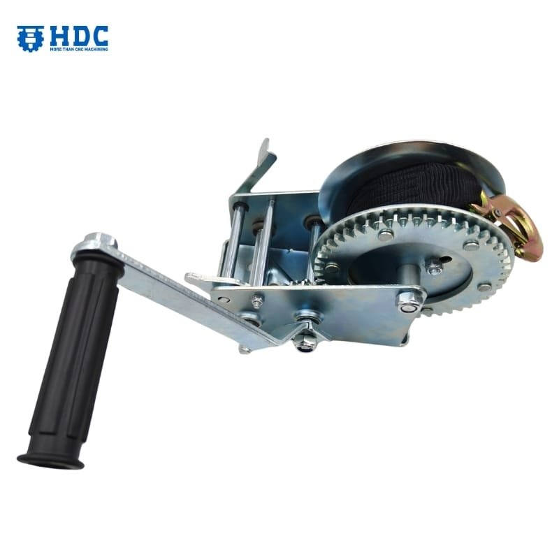 trailer parts single speed hand winches with rope or strap 03