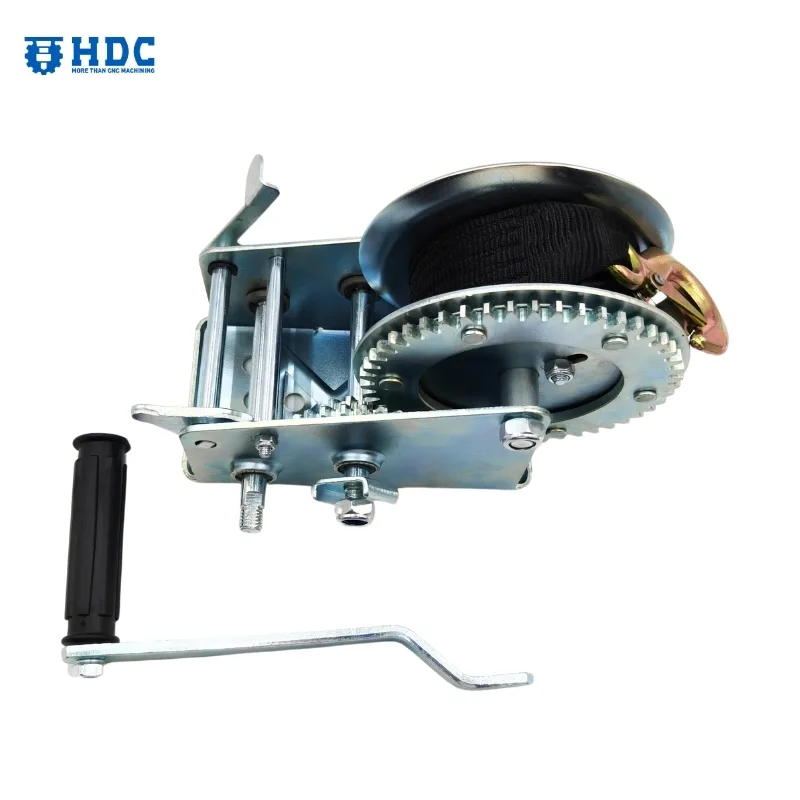trailer parts single speed hand winches with rope or strap 04