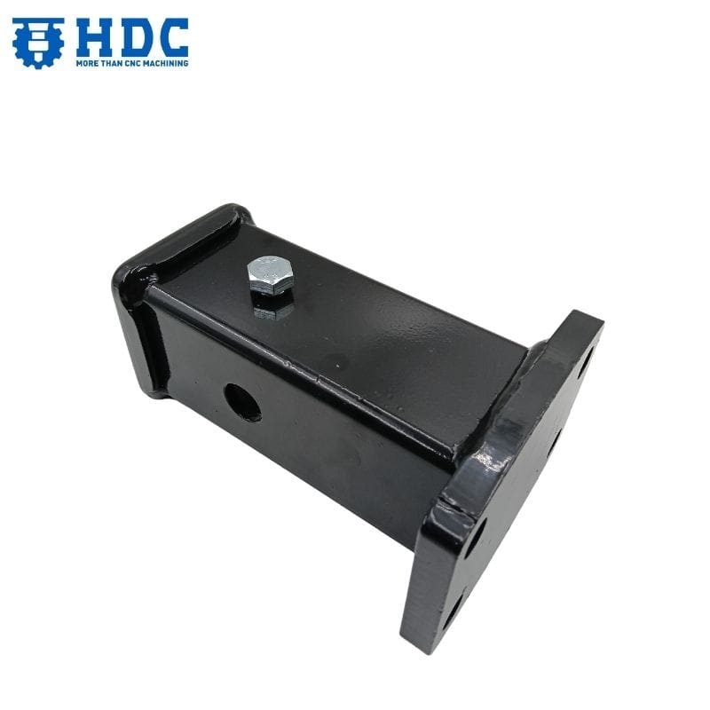 gancio di traino per rimorchio tubolare quadrato in acciaio verniciato a polvere nera 02