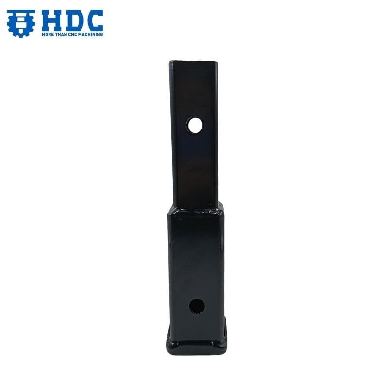 gancio di traino per rimorchio tubolare quadrato in acciaio verniciato a polvere nera 04