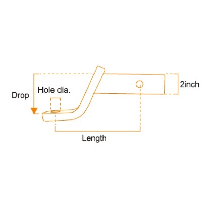 2 inch drop trailer hitch ball mount hdcthbm004 4