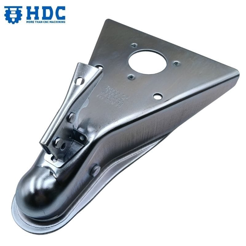 Attelage de remorque robuste à timon en A, acier revêtu de poudre noire 03