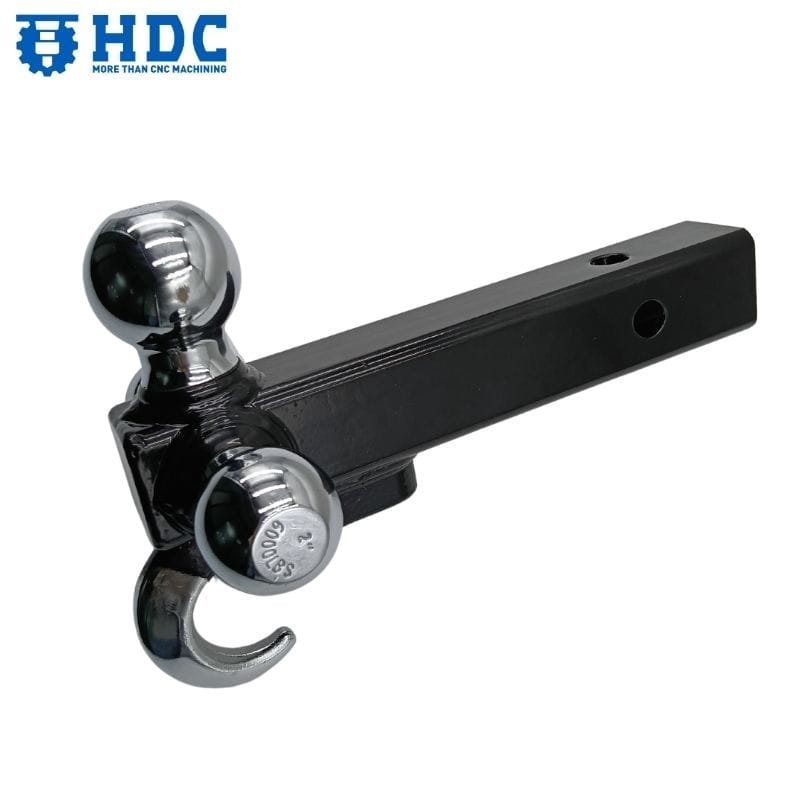 steel trailer receiver hitch triple ball mount with hook fits 2 receiver tube 01