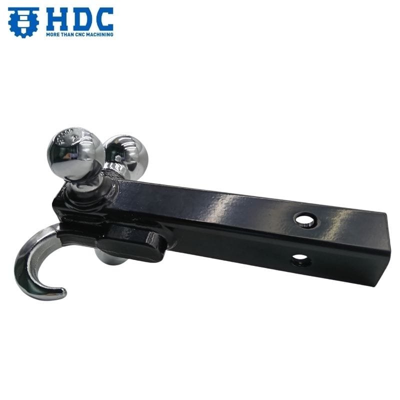 steel trailer receiver hitch triple ball mount with hook fits 2 receiver tube 02