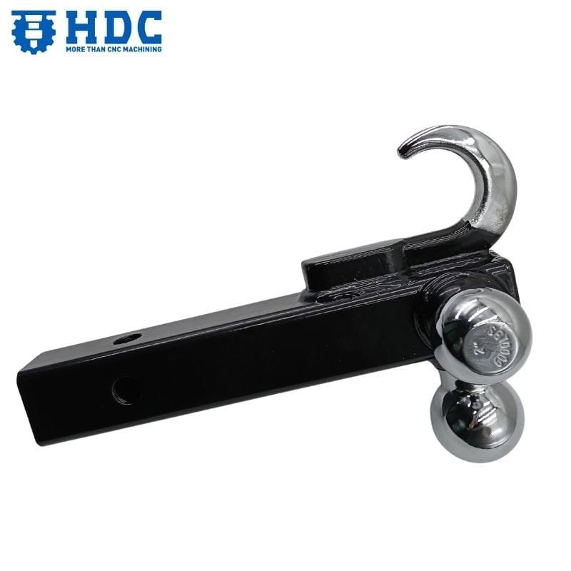 steel trailer receiver hitch triple ball mount with hook fits 2 receiver tube 03