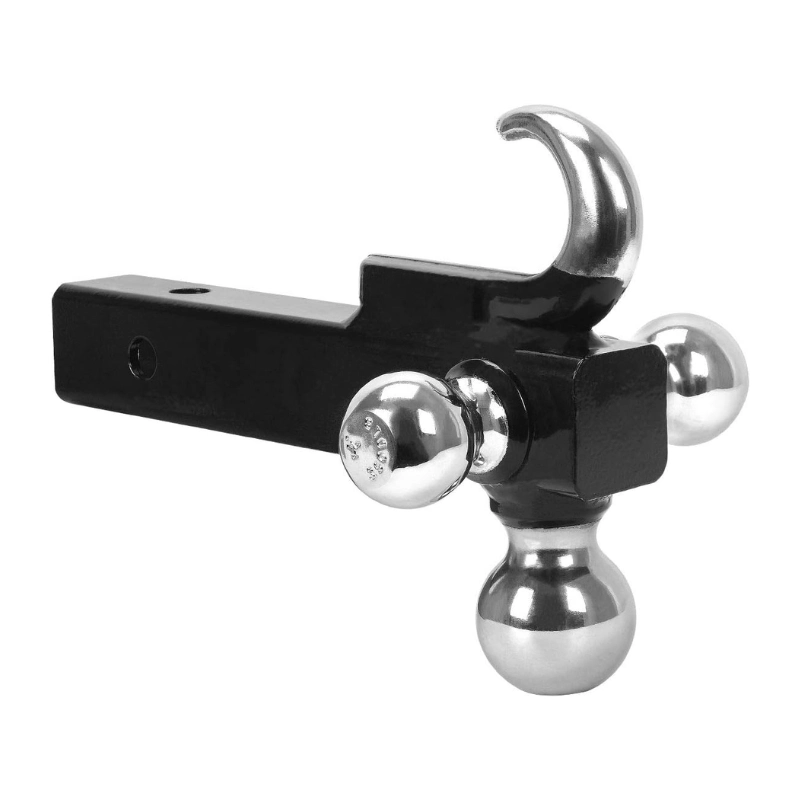 trailer receiver hitch triple ball mount with hook hdcthr002 1