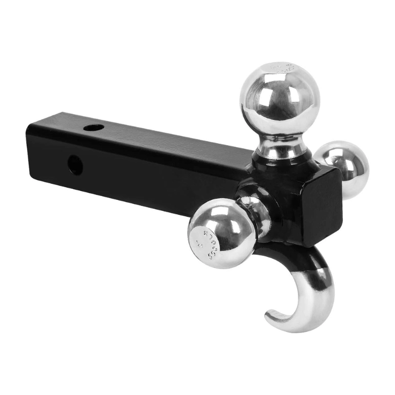 trailer receiver hitch triple ball mount with hook hdcthr002 2