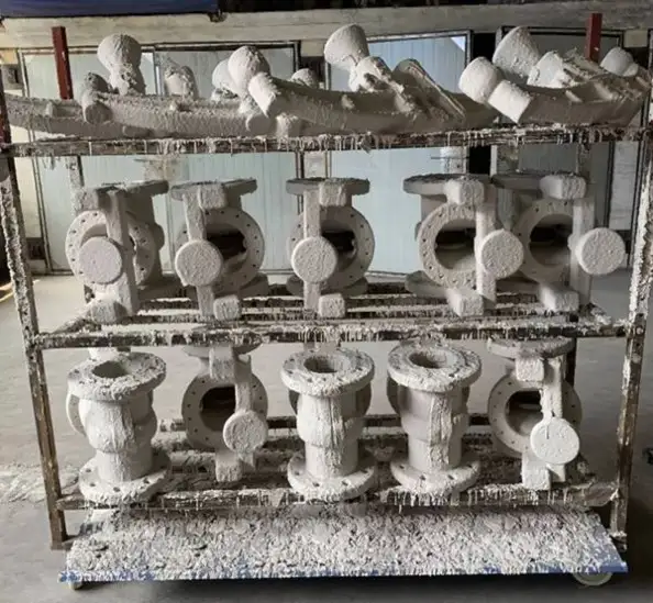 investment wax pattern after coated with ceramic