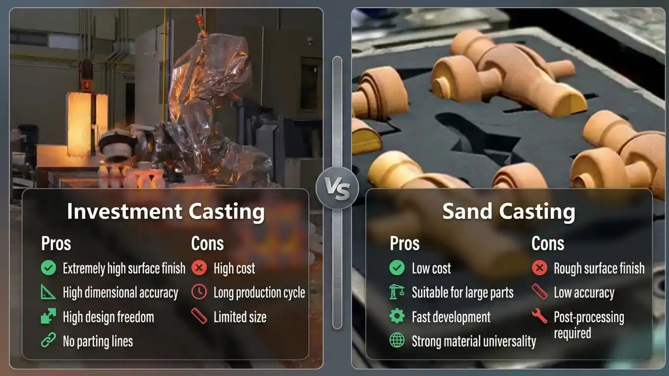 sand casting vs investment casting 1