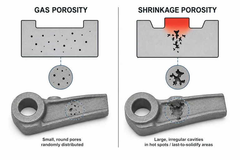 gas porosity vs. shrinkage porosity
