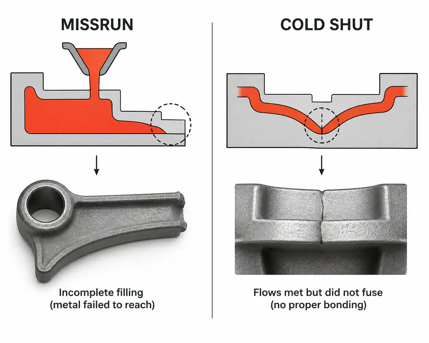 missrun vs cold shut
