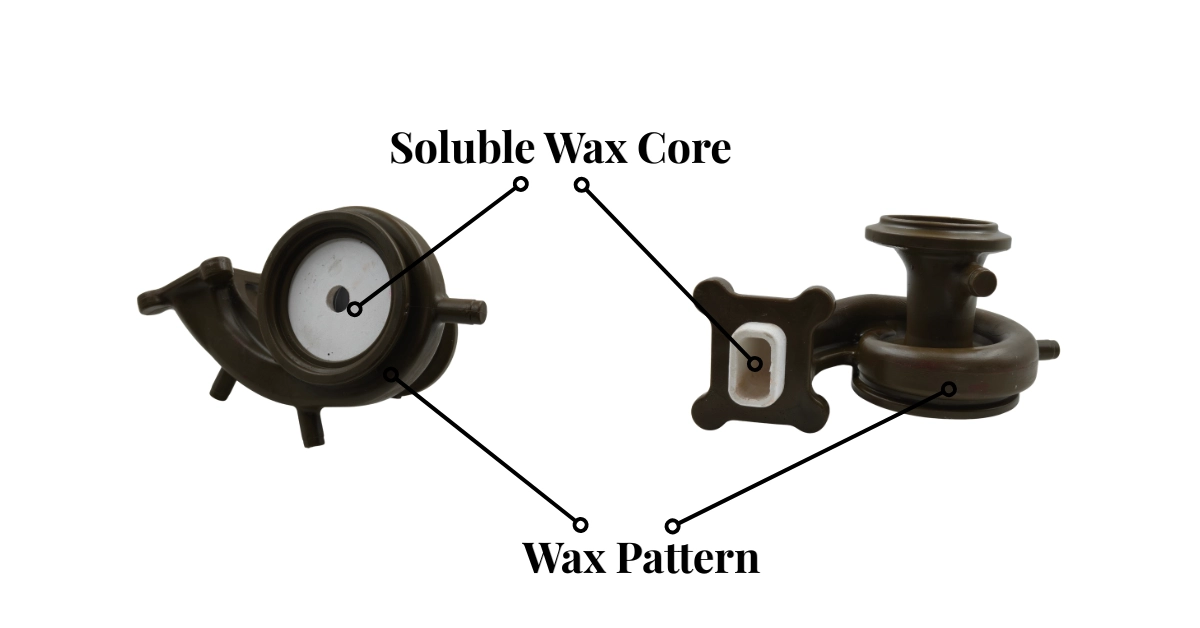 turbine housing wax pattern and soluble wax core