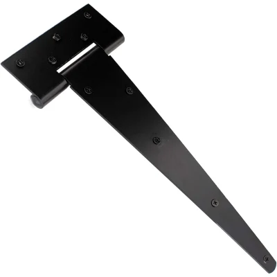 t hinge 12 inch steel heavy duty t strap door hinge black matte finish