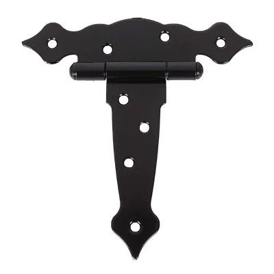 t hinge 7.6 inch steel decorative door and fence tee hinge black finish